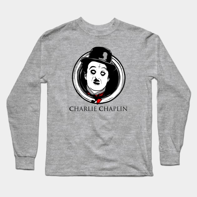 BLACK METAL CHARLIE CHAPLIN Long Sleeve T-Shirt by theanomalius_merch